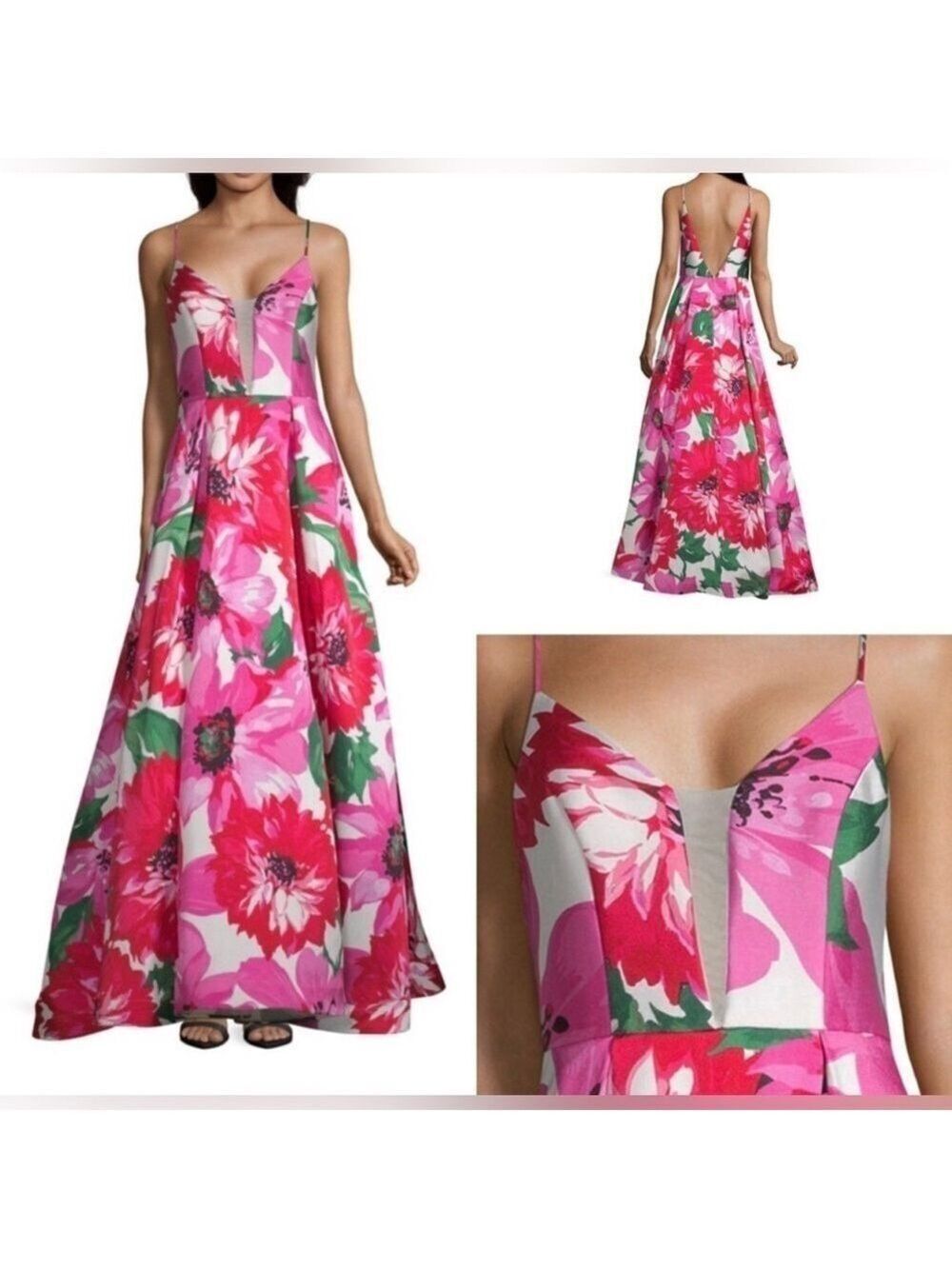 B Darlin Floral Feminine Flirty Artsy Maxi Formal Party Pageant Prom Dress 5